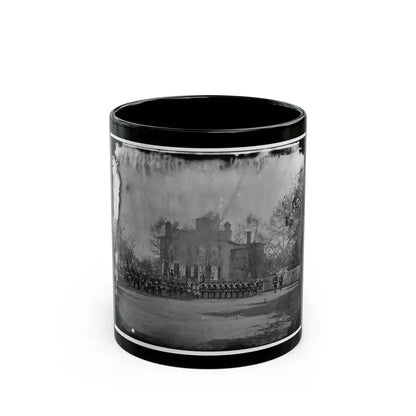 Washington, D.C. Marine Battalion In Front Of Commandant's House At The Marine Barracks (U.S. Civil War) Black Coffee Mug 11oz - Go Mug Yourself