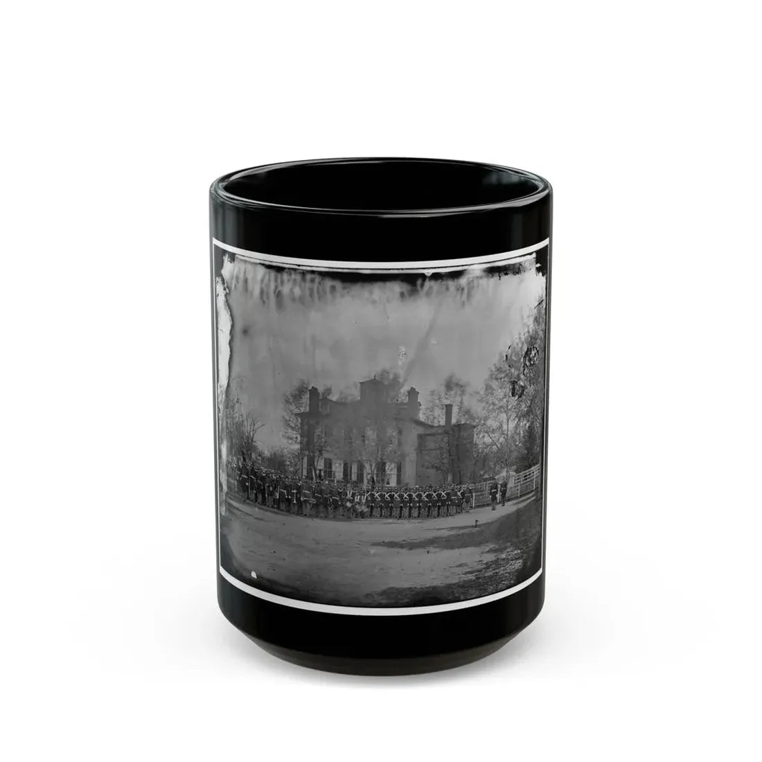 Washington, D.C. Marine Battalion In Front Of Commandant's House At The Marine Barracks (U.S. Civil War) Black Coffee Mug 15oz - Go Mug Yourself