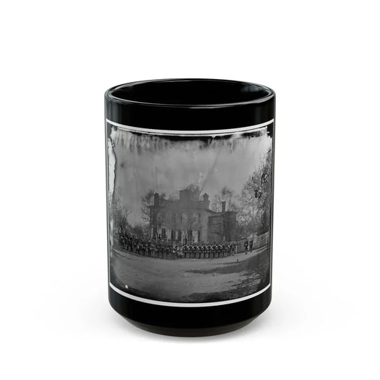 Washington, D.C. Marine Battalion In Front Of Commandant's House At The Marine Barracks (U.S. Civil War) Black Coffee Mug 15oz - Go Mug Yourself