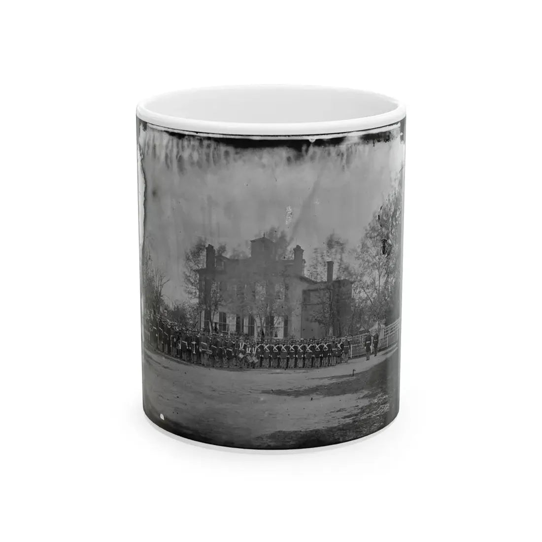 Washington, D.C. Marine Battalion In Front Of Commandant's House At The Marine Barracks (U.S. Civil War) White Coffee Mug 11oz - Go Mug Yourself
