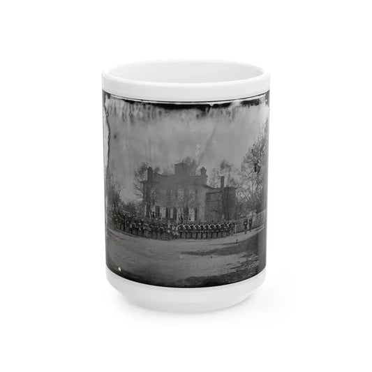 Washington, D.C. Marine Battalion In Front Of Commandant's House At The Marine Barracks (U.S. Civil War) White Coffee Mug 15oz - Go Mug Yourself