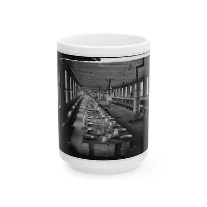 Washington, D.C. Mess Hall At Harewood Hospital, Heated By Elaborate Stoves (U.S. Civil War) White Coffee Mug 15oz - Go Mug Yourself