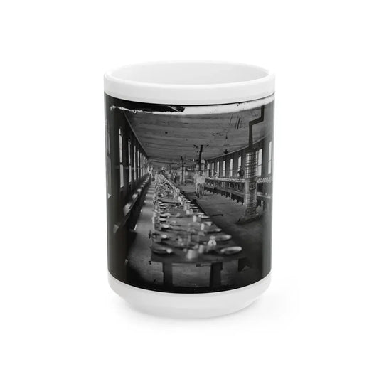 Washington, D.C. Mess Hall At Harewood Hospital, Heated By Elaborate Stoves (U.S. Civil War) White Coffee Mug 15oz - Go Mug Yourself