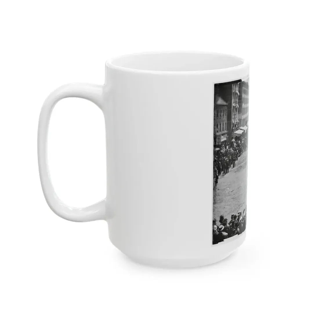 Washington, D.C. Mounted Officers And Unidentified Units Passing On Pennsylvania Avenue Near The Treasury (U.S. Civil War) White Coffee Mug - Go Mug Yourself