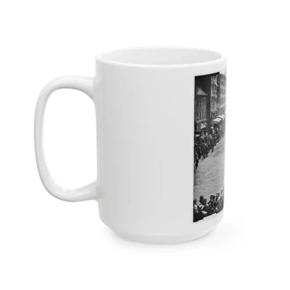 Washington, D.C. Mounted Officers And Unidentified Units Passing On Pennsylvania Avenue Near The Treasury (U.S. Civil War) White Coffee Mug - Go Mug Yourself