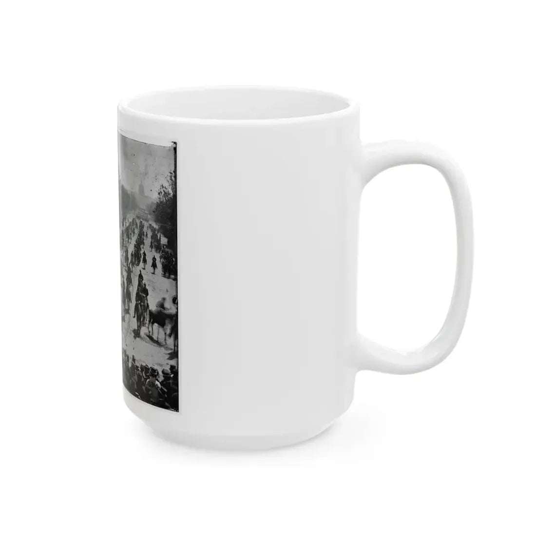 Washington, D.C. Mounted Officers And Unidentified Units Passing On Pennsylvania Avenue Near The Treasury (U.S. Civil War) White Coffee Mug - Go Mug Yourself