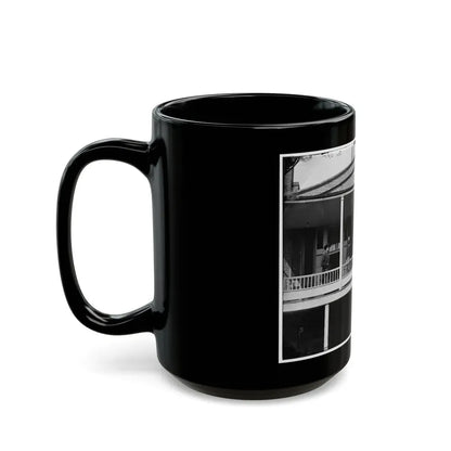 Washington, D.C. Officers And Clerks On A Porch At Signal Corps Headquarters (U.S. Civil War) Black Coffee Mug - Go Mug Yourself