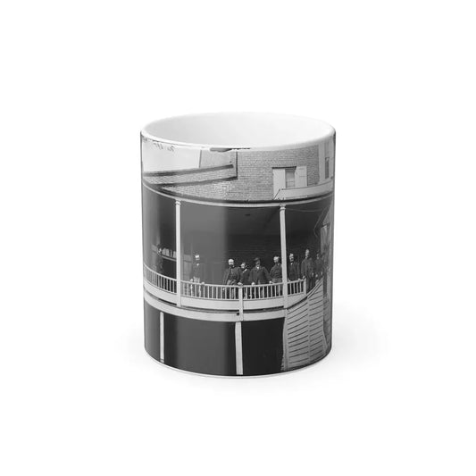 Washington, D.C. Officers and Clerks on a Porch at Signal Corps Headquarters (U.S. Civil War) Color Changing Coffee Mug 11oz Default Title 11oz - Go Mug Yourself