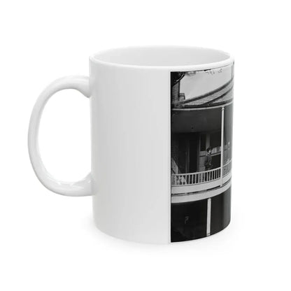 Washington, D.C. Officers And Clerks On A Porch At Signal Corps Headquarters (U.S. Civil War) White Coffee Mug - Go Mug Yourself