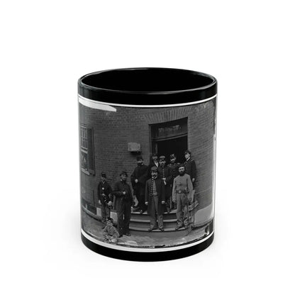Washington, D.C. Officers At Door Of Seminary Hospital (Formerly Georgetown Female Seminary), 30th St. At N, Georgetown (U.S. Civil War) Black Coffee Mug 11oz - Go Mug Yourself