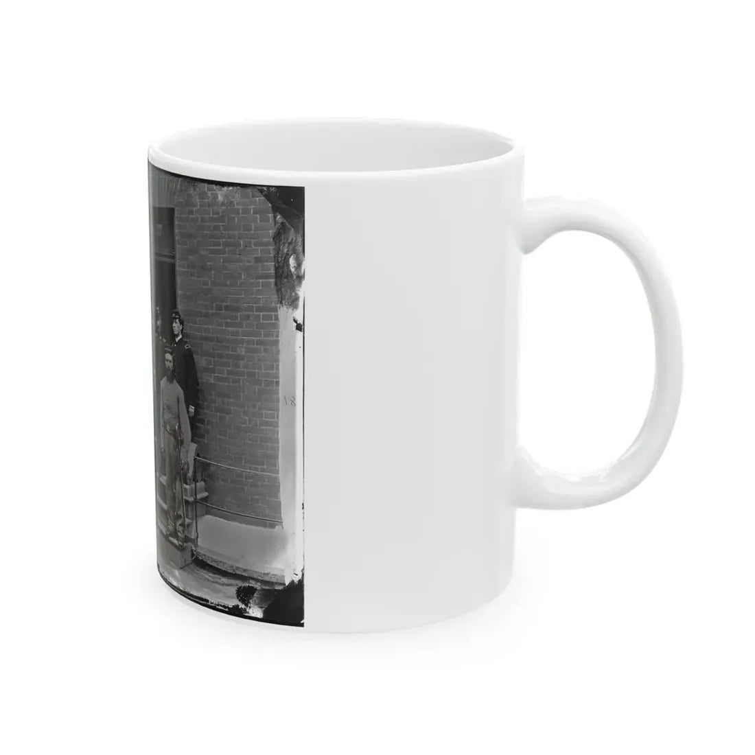Washington, D.C. Officers At Door Of Seminary Hospital (Formerly Georgetown Female Seminary), 30th St. At N, Georgetown (U.S. Civil War) White Coffee Mug - Go Mug Yourself
