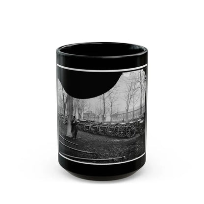 Washington, D.C. Park Of Wiard Guns At The Arsenal; Another View.  H.L. Stuart Against Tree (U.S. Civil War) Black Coffee Mug 15oz - Go Mug Yourself