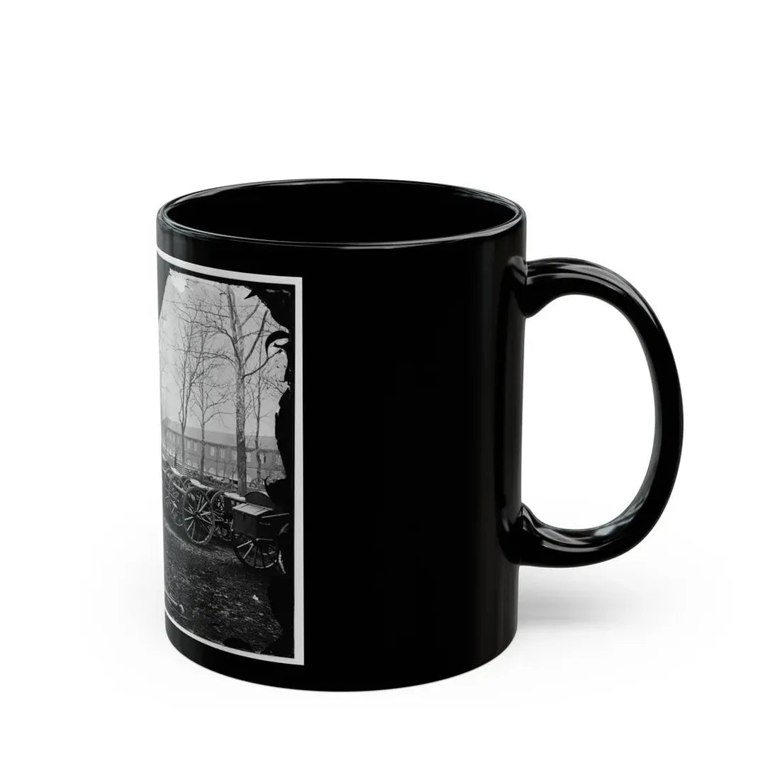 Washington, D.C. Park Of Wiard Guns At The Arsenal; Another View.  H.L. Stuart Against Tree (U.S. Civil War) Black Coffee Mug - Go Mug Yourself