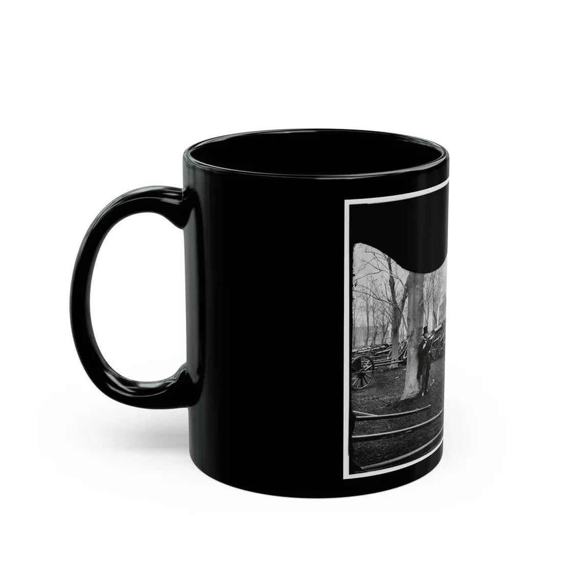 Washington, D.C. Park Of Wiard Guns At The Arsenal; Another View.  H.L. Stuart Against Tree (U.S. Civil War) Black Coffee Mug - Go Mug Yourself