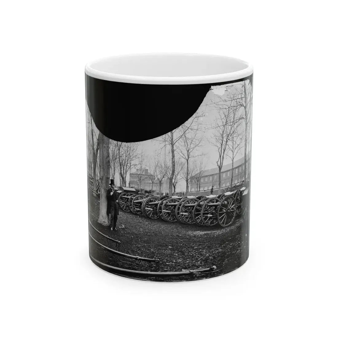 Washington, D.C. Park Of Wiard Guns At The Arsenal; Another View.  H.L. Stuart Against Tree (U.S. Civil War) White Coffee Mug 11oz - Go Mug Yourself