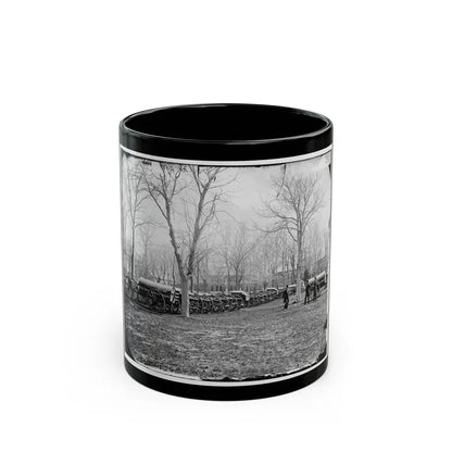 Washington, D.C. Park Of Wiard Guns At The Arsenal; H.L. Stuart, Nathaniel P. Willis, And Gen. Daniel E. Sickles At Right (U.S. Civil War) Black Coffee Mug 11oz - Go Mug Yourself