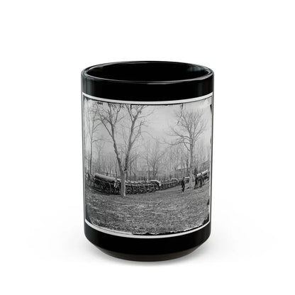 Washington, D.C. Park Of Wiard Guns At The Arsenal; H.L. Stuart, Nathaniel P. Willis, And Gen. Daniel E. Sickles At Right (U.S. Civil War) Black Coffee Mug 15oz - Go Mug Yourself