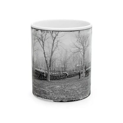 Washington, D.C. Park Of Wiard Guns At The Arsenal; H.L. Stuart, Nathaniel P. Willis, And Gen. Daniel E. Sickles At Right (U.S. Civil War) White Coffee Mug 11oz - Go Mug Yourself