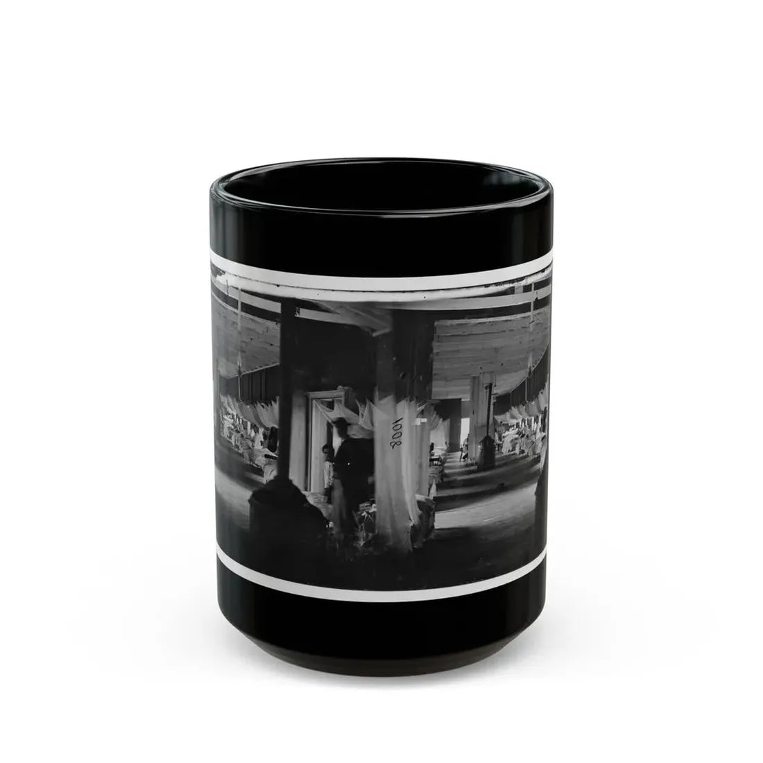 Washington, D.C. Patients In Ward Of Harewood Hospital; Mosquito Nets Over Beds (U.S. Civil War) Black Coffee Mug 15oz - Go Mug Yourself
