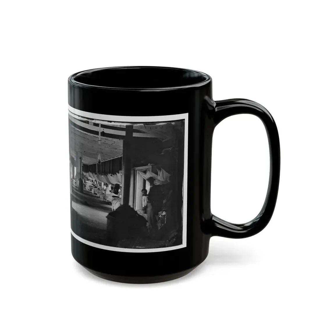 Washington, D.C. Patients In Ward Of Harewood Hospital; Mosquito Nets Over Beds (U.S. Civil War) Black Coffee Mug - Go Mug Yourself