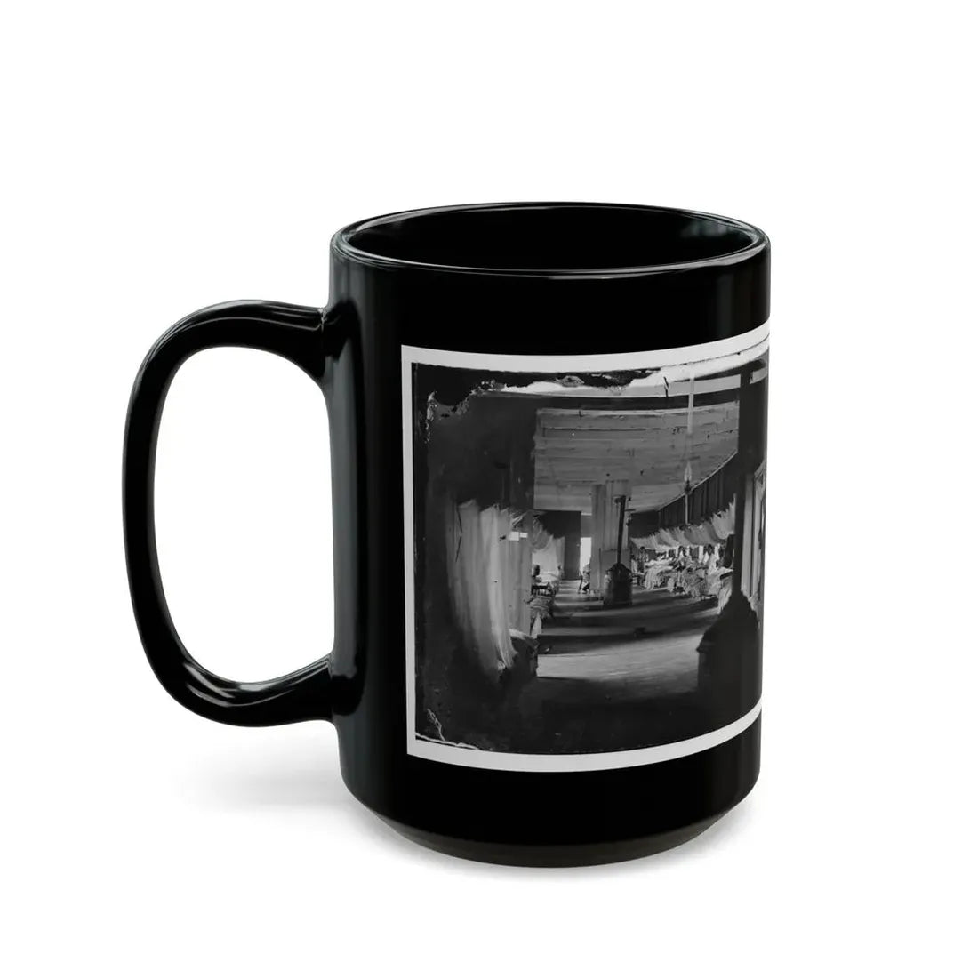 Washington, D.C. Patients In Ward Of Harewood Hospital; Mosquito Nets Over Beds (U.S. Civil War) Black Coffee Mug - Go Mug Yourself