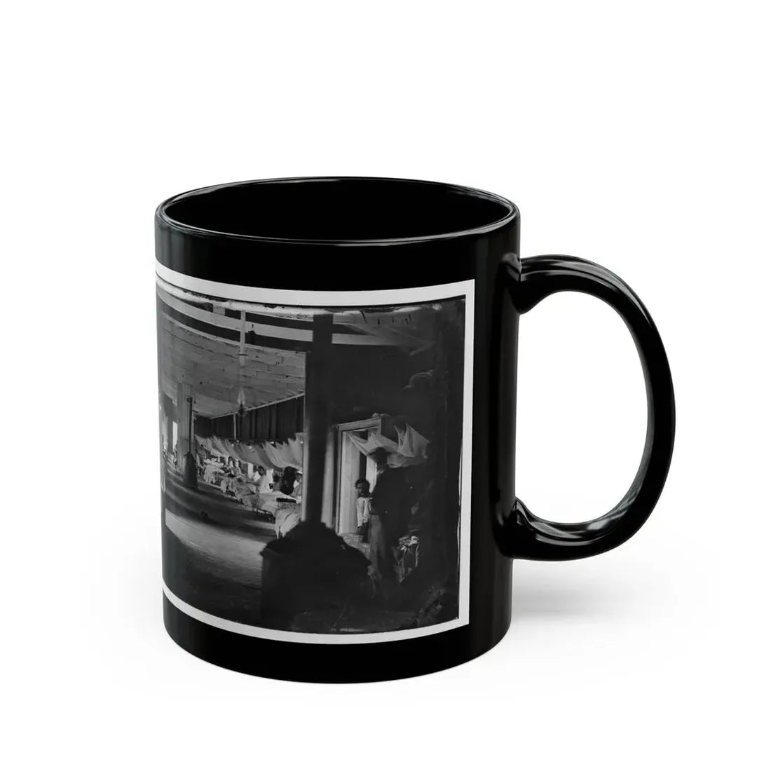 Washington, D.C. Patients In Ward Of Harewood Hospital; Mosquito Nets Over Beds (U.S. Civil War) Black Coffee Mug - Go Mug Yourself