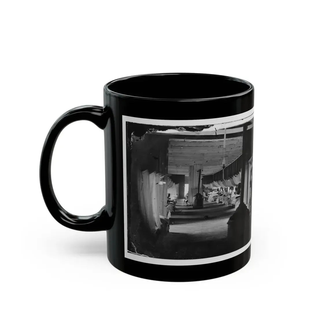 Washington, D.C. Patients In Ward Of Harewood Hospital; Mosquito Nets Over Beds (U.S. Civil War) Black Coffee Mug - Go Mug Yourself