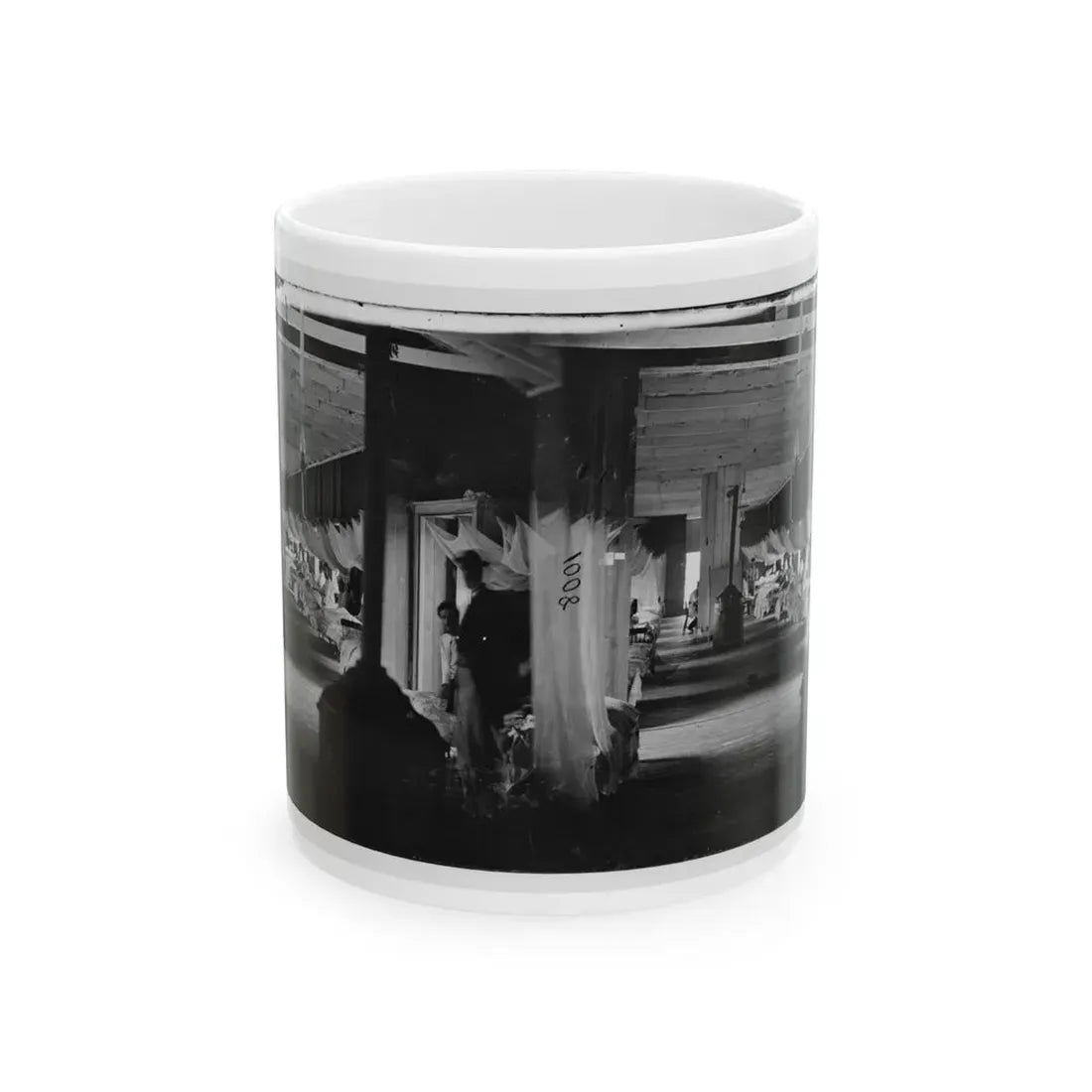 Washington, D.C. Patients In Ward Of Harewood Hospital; Mosquito Nets Over Beds (U.S. Civil War) White Coffee Mug 11oz - Go Mug Yourself
