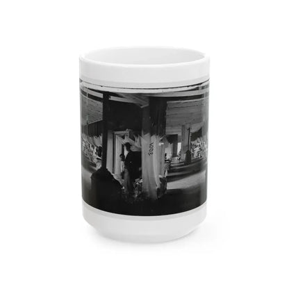 Washington, D.C. Patients In Ward Of Harewood Hospital; Mosquito Nets Over Beds (U.S. Civil War) White Coffee Mug 15oz - Go Mug Yourself