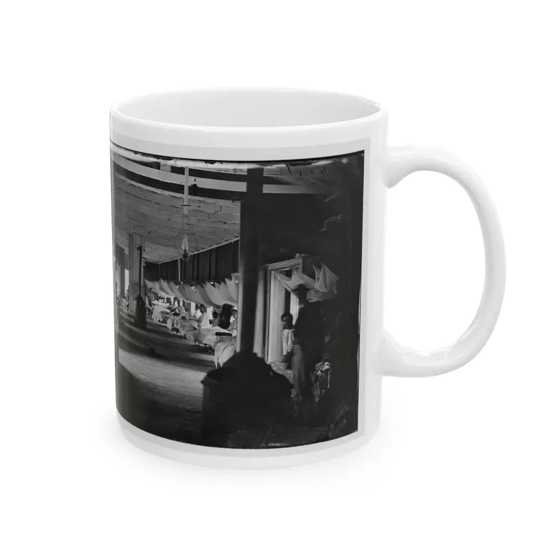 Washington, D.C. Patients In Ward Of Harewood Hospital; Mosquito Nets Over Beds (U.S. Civil War) White Coffee Mug - Go Mug Yourself