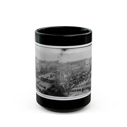Washington, D.C. President Lincoln's Funeral Procession On Pennsylvania Avenue; Another View (U.S. Civil War) Black Coffee Mug 15oz - Go Mug Yourself