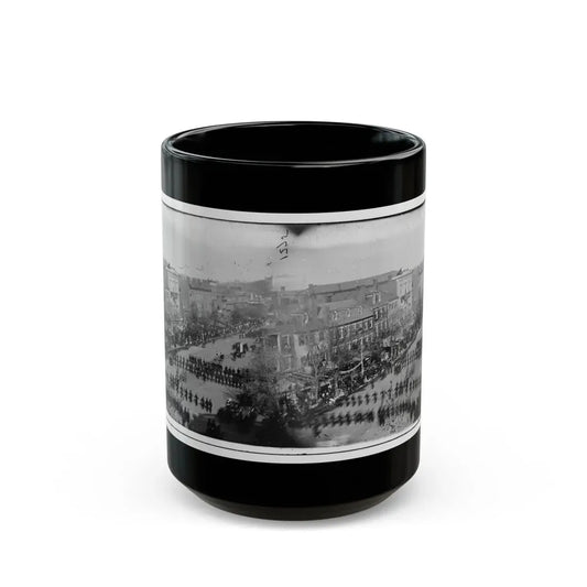 Washington, D.C. President Lincoln's Funeral Procession On Pennsylvania Avenue; Another View (U.S. Civil War) Black Coffee Mug 15oz - Go Mug Yourself