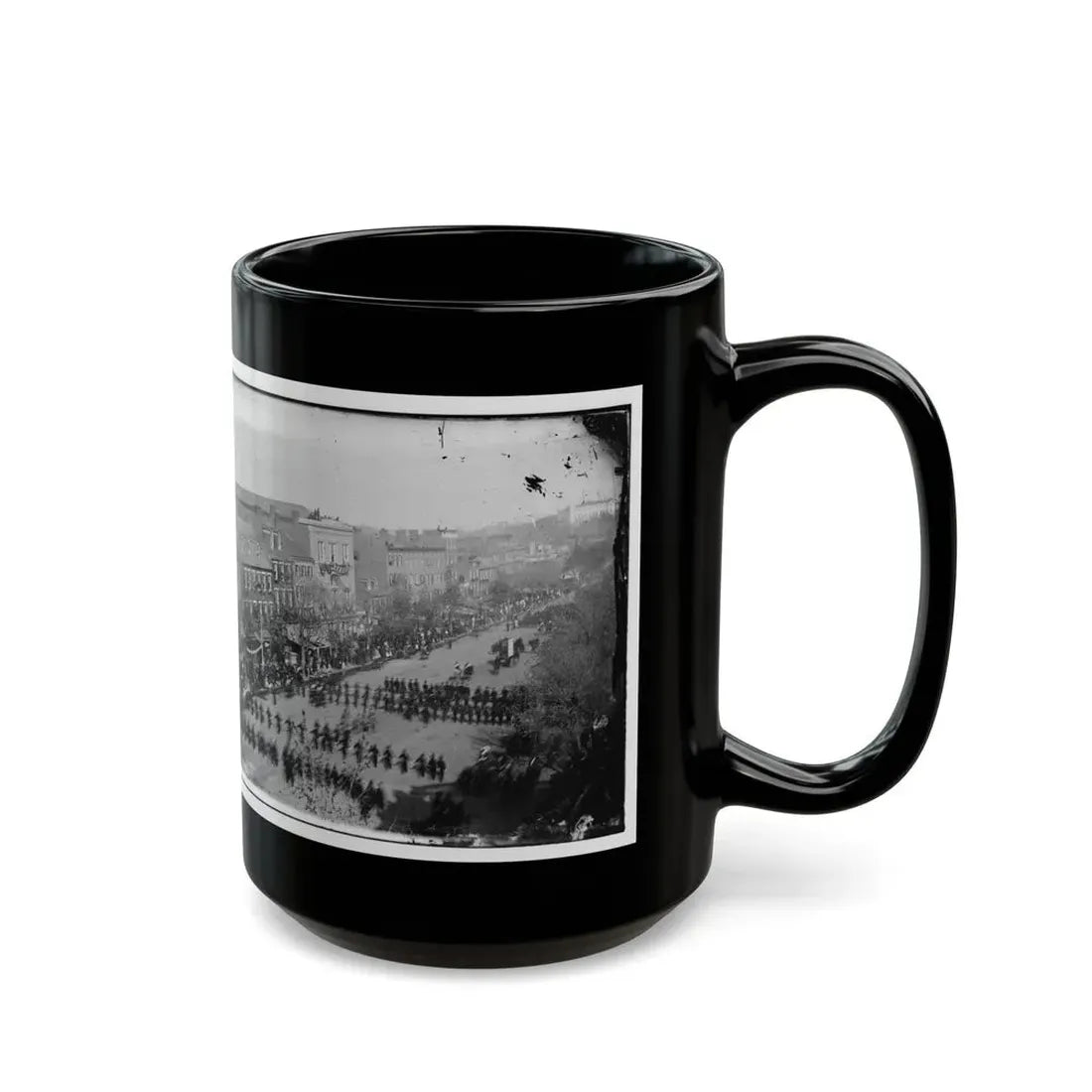 Washington, D.C. President Lincoln's Funeral Procession On Pennsylvania Avenue; Another View (U.S. Civil War) Black Coffee Mug - Go Mug Yourself