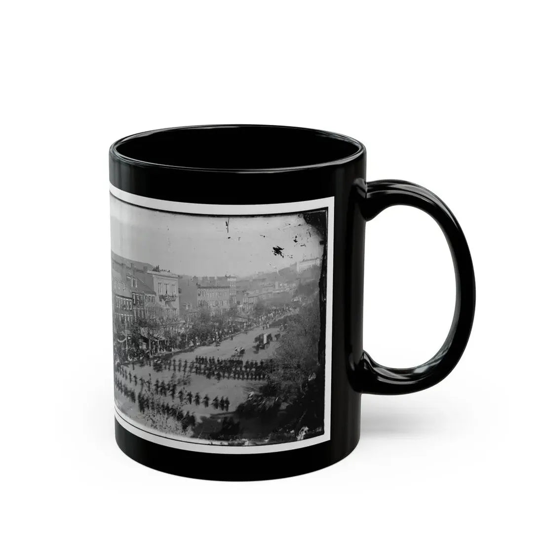 Washington, D.C. President Lincoln's Funeral Procession On Pennsylvania Avenue; Another View (U.S. Civil War) Black Coffee Mug - Go Mug Yourself