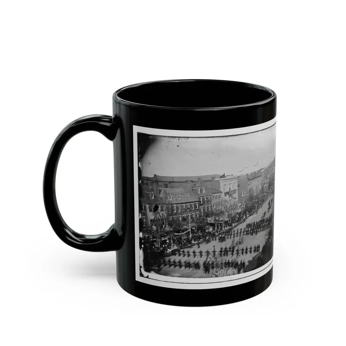 Washington, D.C. President Lincoln's Funeral Procession On Pennsylvania Avenue; Another View (U.S. Civil War) Black Coffee Mug - Go Mug Yourself