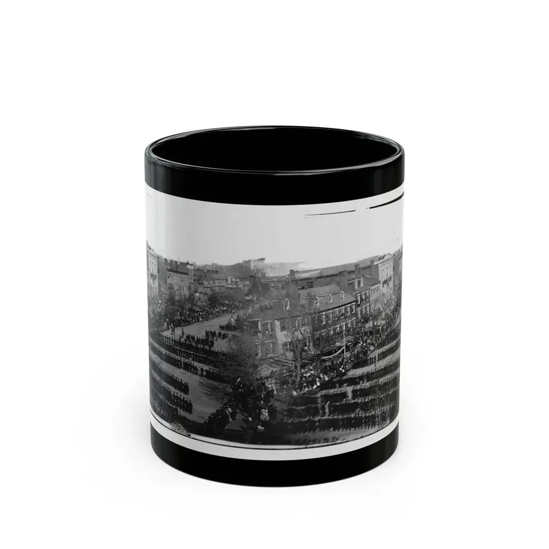 Washington, D.C. President Lincoln's Funeral Procession On Pennsylvania Avenue (U.S. Civil War) Black Coffee Mug 11oz - Go Mug Yourself