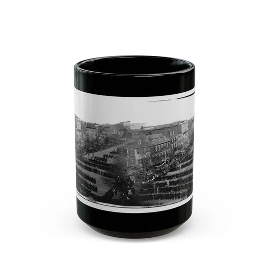 Washington, D.C. President Lincoln's Funeral Procession On Pennsylvania Avenue (U.S. Civil War) Black Coffee Mug 15oz - Go Mug Yourself