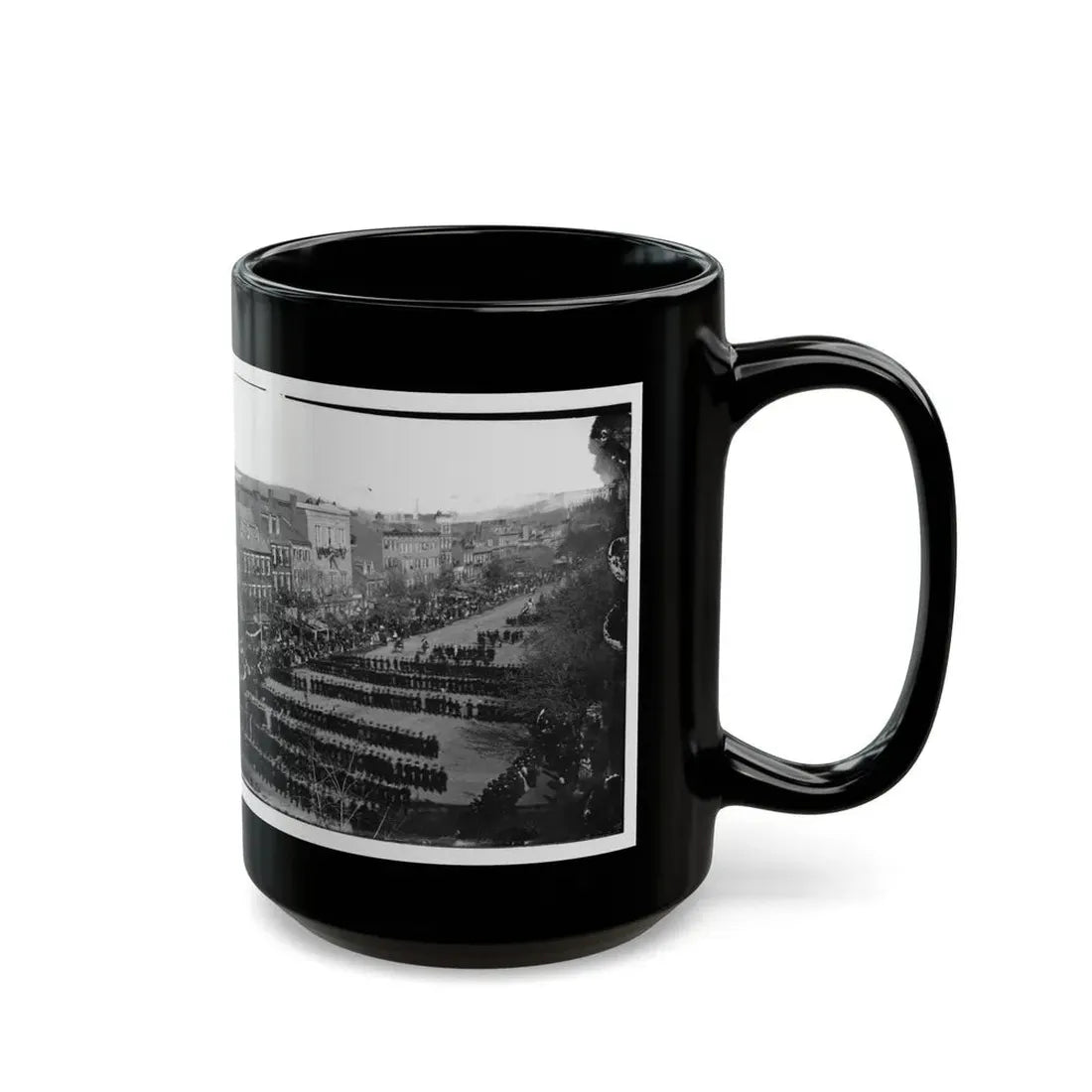 Washington, D.C. President Lincoln's Funeral Procession On Pennsylvania Avenue (U.S. Civil War) Black Coffee Mug - Go Mug Yourself