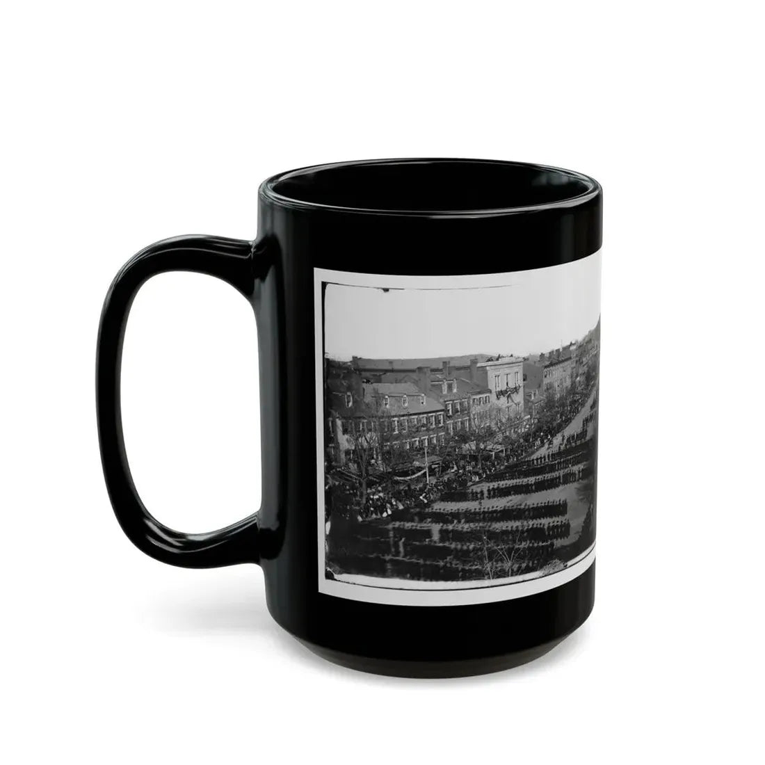 Washington, D.C. President Lincoln's Funeral Procession On Pennsylvania Avenue (U.S. Civil War) Black Coffee Mug - Go Mug Yourself