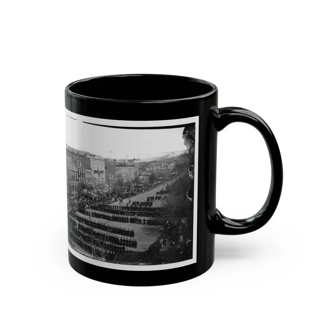 Washington, D.C. President Lincoln's Funeral Procession On Pennsylvania Avenue (U.S. Civil War) Black Coffee Mug - Go Mug Yourself