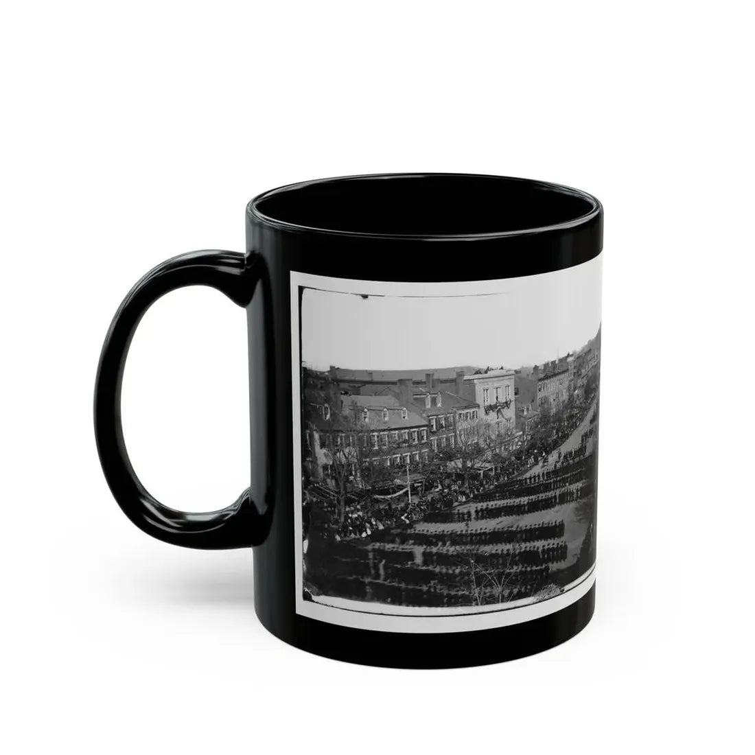 Washington, D.C. President Lincoln's Funeral Procession On Pennsylvania Avenue (U.S. Civil War) Black Coffee Mug - Go Mug Yourself