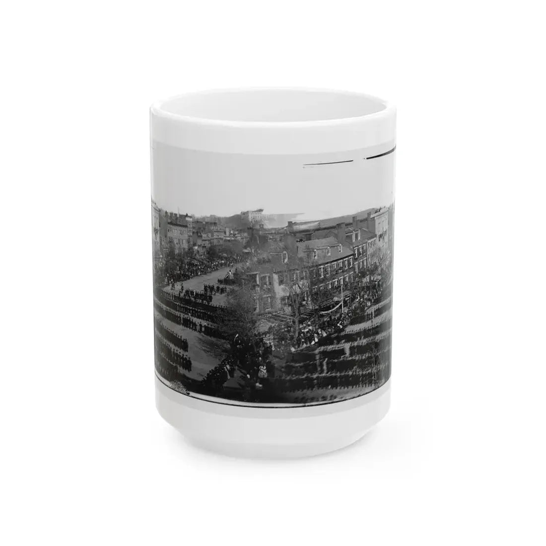 Washington, D.C. President Lincoln's Funeral Procession On Pennsylvania Avenue (U.S. Civil War) White Coffee Mug 15oz - Go Mug Yourself