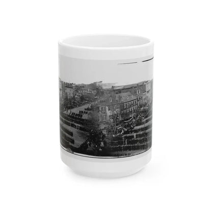 Washington, D.C. President Lincoln's Funeral Procession On Pennsylvania Avenue (U.S. Civil War) White Coffee Mug 15oz - Go Mug Yourself