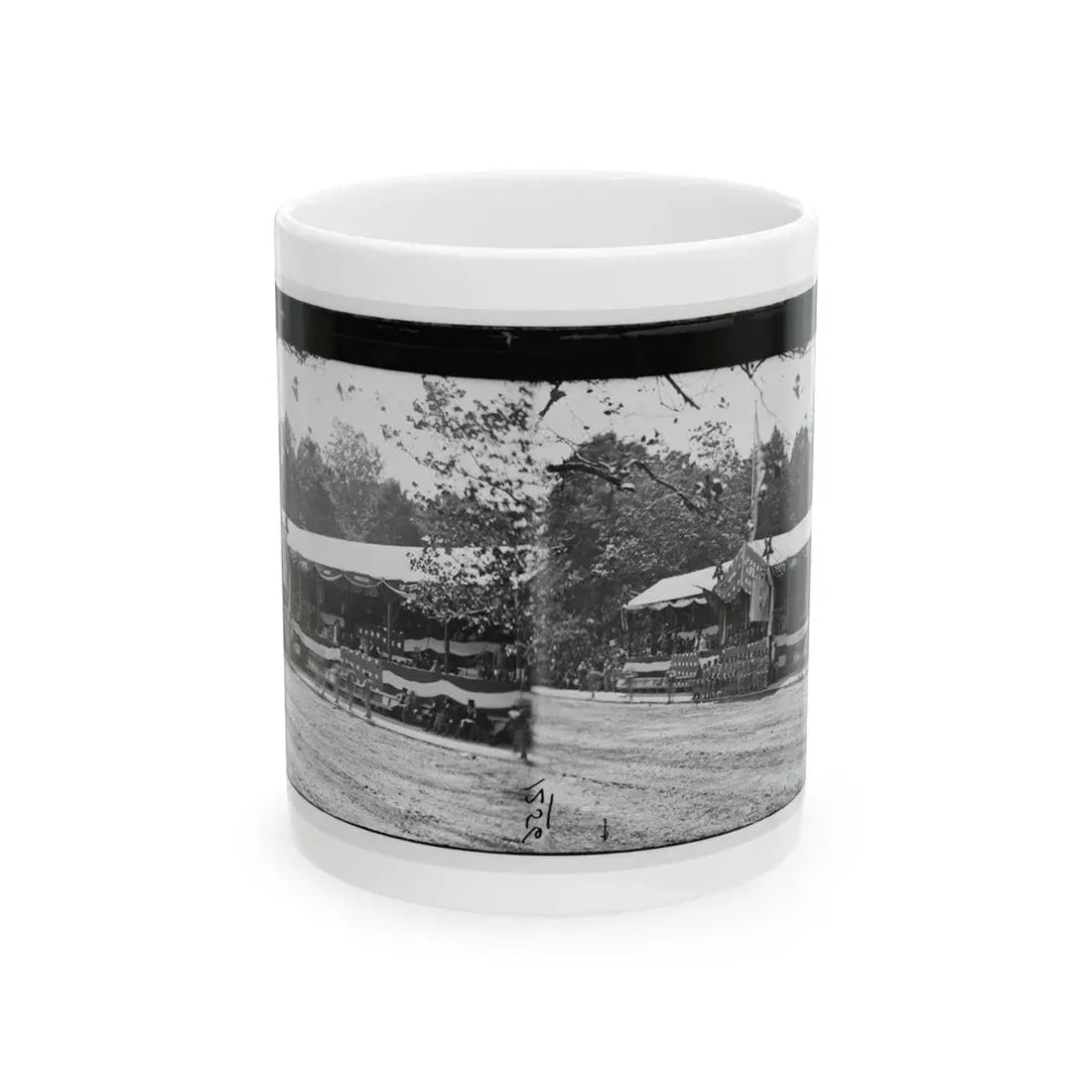 Washington, D.C. Presidential Reviewing Stand, With Guests And Guard (U.S. Civil War) White Coffee Mug 11oz - Go Mug Yourself