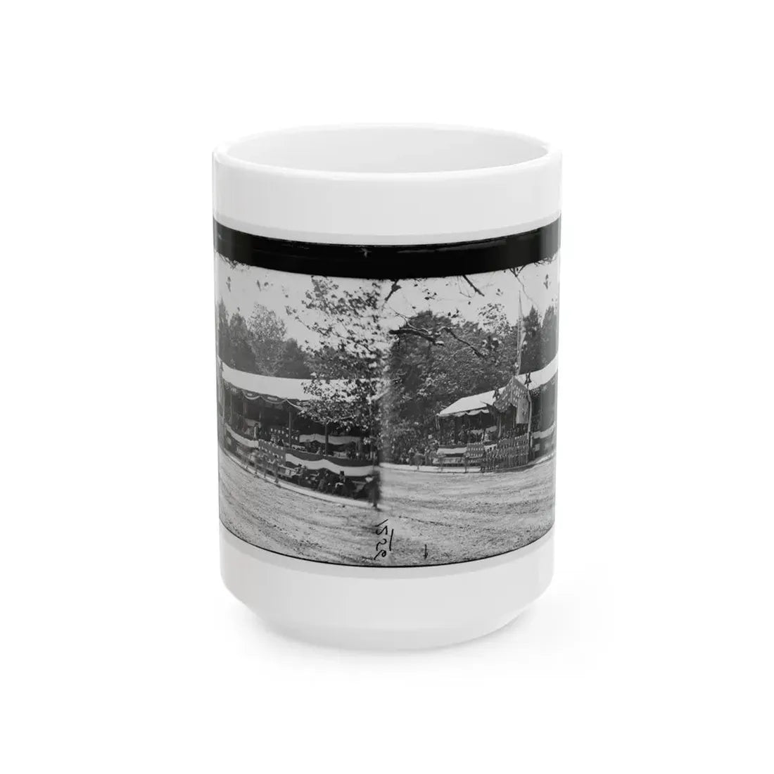 Washington, D.C. Presidential Reviewing Stand, With Guests And Guard (U.S. Civil War) White Coffee Mug 15oz - Go Mug Yourself