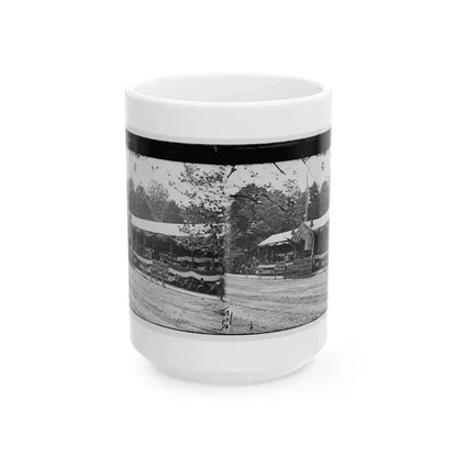 Washington, D.C. Presidential Reviewing Stand, With Guests And Guard (U.S. Civil War) White Coffee Mug 15oz - Go Mug Yourself