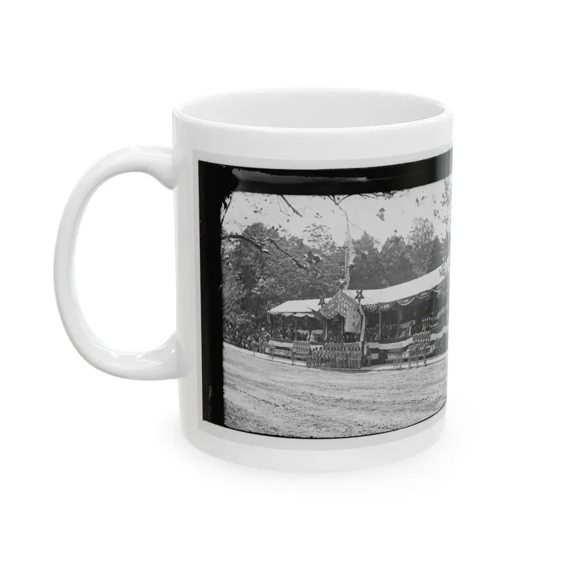 Washington, D.C. Presidential Reviewing Stand, With Guests And Guard (U.S. Civil War) White Coffee Mug - Go Mug Yourself