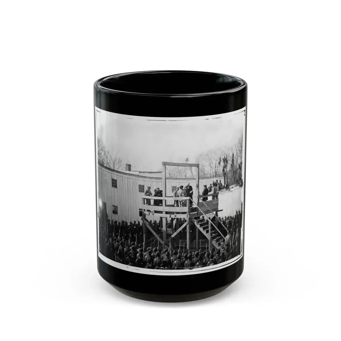 Washington, D.C. Reading The Death Warrant To Wirz On The Scaffold (U.S. Civil War) Black Coffee Mug 15oz - Go Mug Yourself