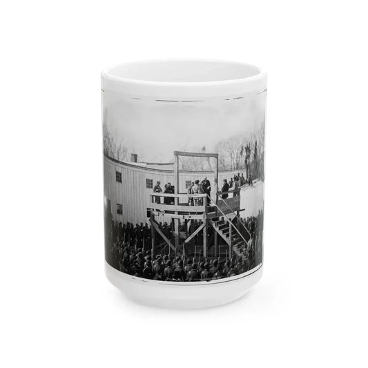 Washington, D.C. Reading The Death Warrant To Wirz On The Scaffold (U.S. Civil War) White Coffee Mug 15oz - Go Mug Yourself