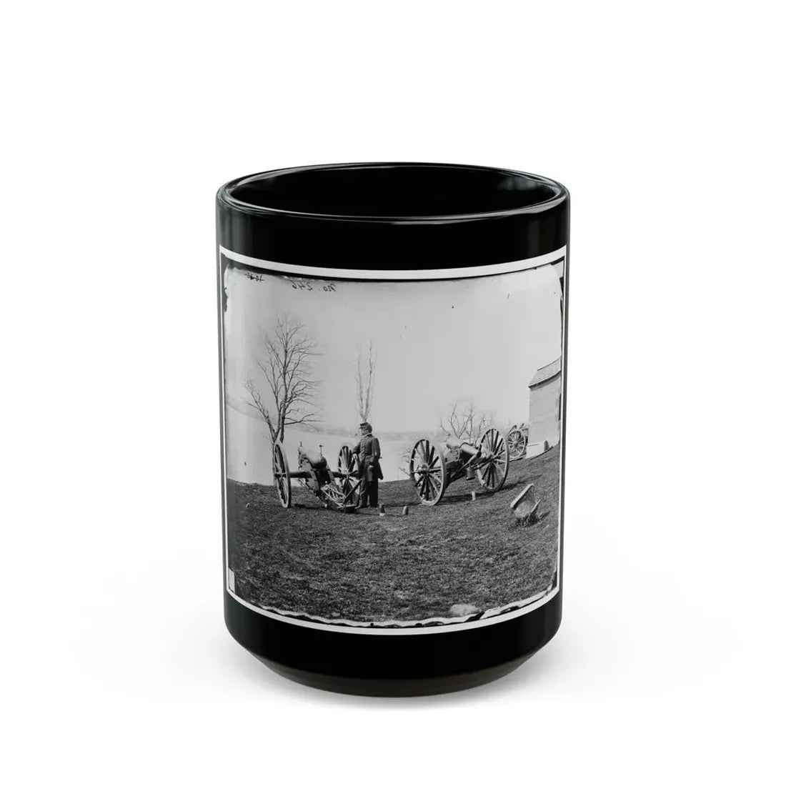 Washington, D.C. Two Wiard Guns At The Arsenal; Gen. Daniel E. Sickles By The Left-Hand One (U.S. Civil War) Black Coffee Mug 15oz - Go Mug Yourself